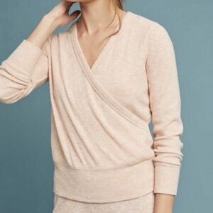 SATURDAY SUNDAY Wrap Ballet Pink Sweater SZ M